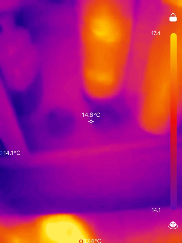 Raw thermal capture — moisture map (purple/orange)